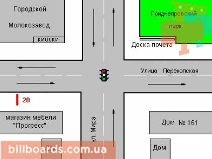 Ситилайт B в Херсоне, 1.2x1.8  Перекопська вул., 163 схема