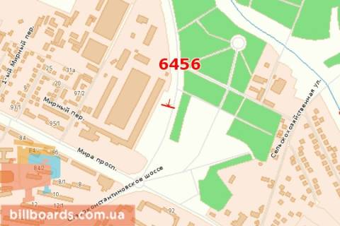 Билборд A в Хмельницком Старокостянтинівське шосе - Миру просп. схема
