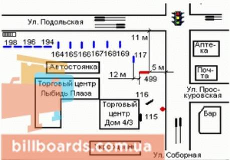 Ситилайт B в Хмельницком Соборна вул. - Подільська вул. схема