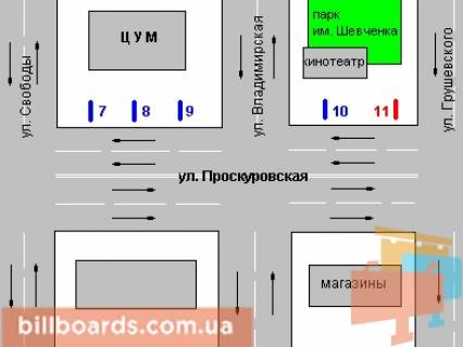 Ситилайт B в Хмельницком Проскурівська вул. - Володимирська вул. схема
