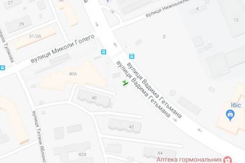 Ситилайт A в Киеве, 1,2х1,8  Гетьмана Вадима вул., 40 схема