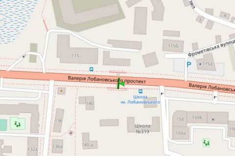 Ситилайт B в Киеве Лобановського Валерія просп. (Червонозоряний просп.), 140 (в направл. Севастопольської пл.) схема