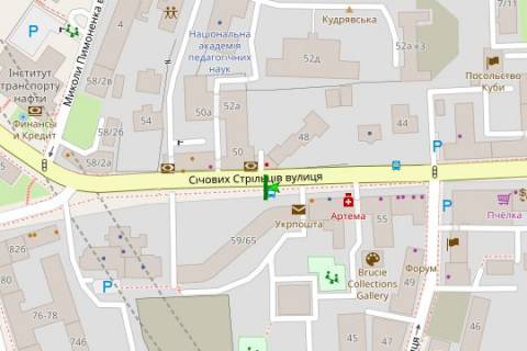 Ситилайт B в Киеве, 1,2х1,8  вул. Січових Стрільців (Артема)., 59-65 схема