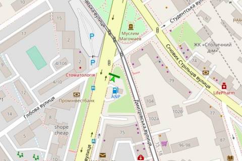 Скроллер A в Киеве, 2.3x3.14  Чорновола В`ячеслава вул. - Дмитрівська вул. - 167457 схема