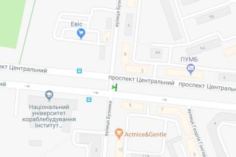 Призма A в Николаеве Центральний просп. (Леніна просп.) - Бузника вул., (призма) (права) - 167614 схема