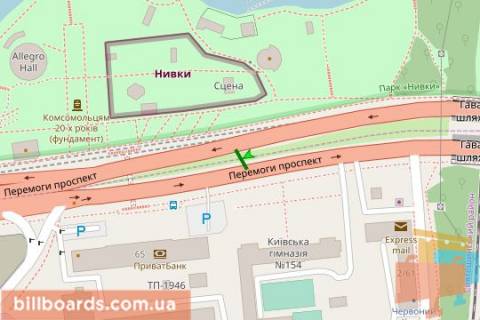 Сiтiлайт A у Києві, 1,2х1,8  просп. Берестейський (Перемоги)., 63 (в направл. Житомиру) схема