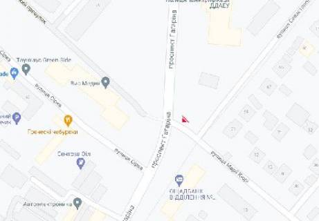 Видеоборд A в Днепр (Днепропетровск), 2.3x3.14  Науки (Гагаріна) просп. - Марії Кюрі вул. (розширення 480х336) - 615965 схема