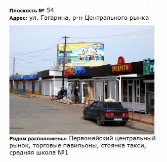 Білборд, Бігборд (Борд)  A у Первомайську вул. Володарського вул. Гагаріна, м-н Центрального ринку Фото 1