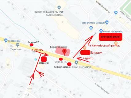 Білборд, Бігборд (Борд)  B у Чернівцях Центр, вул. Руська, 79-Зелена, ринок, зупинка, великий транспортний потік схема