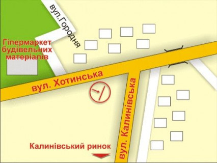 Билборд B в Черновцах вул. Хотинська-Калинівська, буд. 71, до Калинівського ринку схема