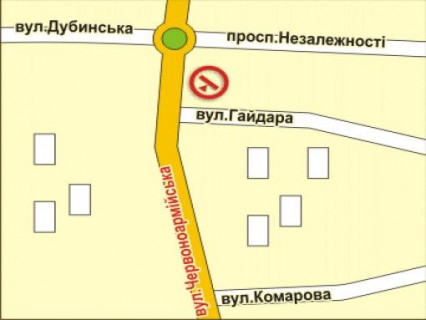 Білборд, Бігборд (Борд)  A у Чернівцях вул. Героїв Майдану (Червоноармійська), 71, біля ТЦ Майдан, Спортлайф, Макдональдс, 100 м до перехрестя з Проспектом Незалежності схема