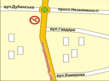 Билборд A в Черновцах вул. Героїв Майдану (Червоноармійська), 194, біля ТЦ Майдан схема