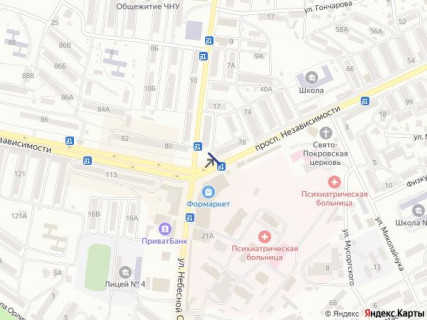 Видеоборд B в Черновцах перехрестя проспект Незалежності, 78 та вул. Небесної Сотні (Стасюка) - 665232 схема