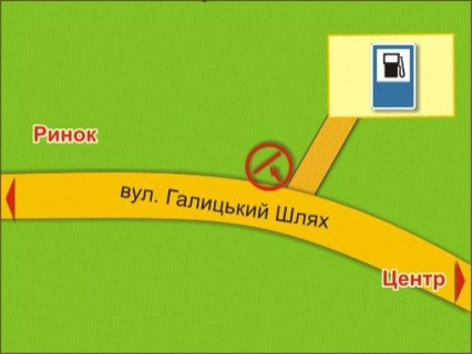 Билборд A в Черновцах вул. Галицький Шлях (біля АЗС) схема