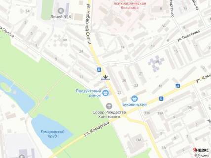 Ситилайт A в Черновцах вул. Небесної Сотні (Стасюка), 28 на пішохідному переході А схема