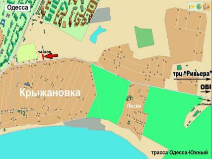 Билборд A в Одессе, 3х6  Одеса-Южний  14+600 А схема