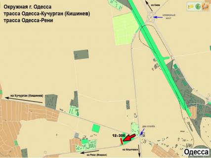Billboard A in Odessa trasi, біллборд  Odessa - Reni 12+300 A scheme