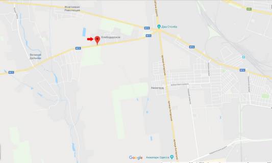 Билборд A в Хлебордарске, 3х6  Одеса - Рені  13+900 А схема