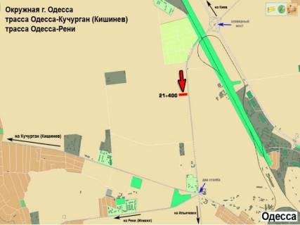 Билборд A в Одессе, 3х6  Обїзна дор. м.Одеси 21+400 А схема