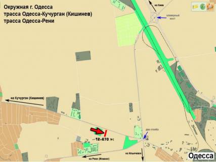 Билборд A в Одеських трасах, 3х6  Одеса - Кучурган 12+670 А поле схема