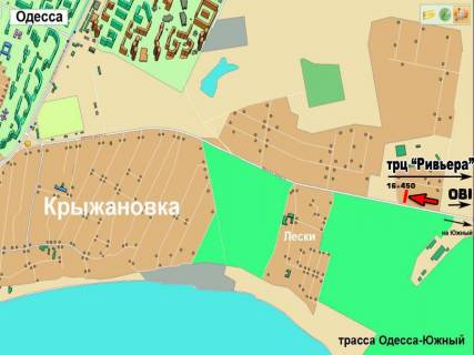 Билборд A в Крыжановке, 3х6  Одеса-Южний  16+450 А схема