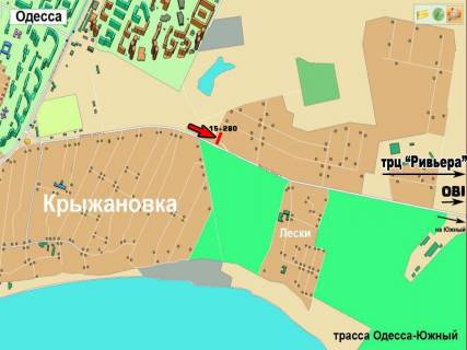 Билборд B в Крыжановке, 3х6  Одеса-Южний 15+280 Б схема