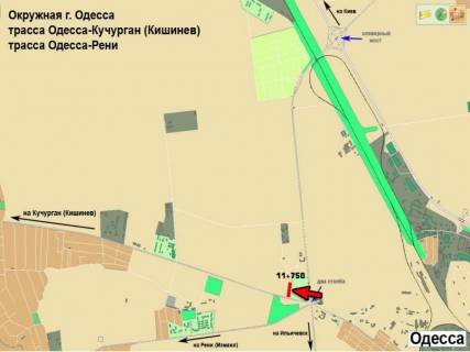 Білборд, Бігборд (Борд)  A у , Авангард (Авангард), 3х6  Одеса - Кучурган 11 + 750 А схема
