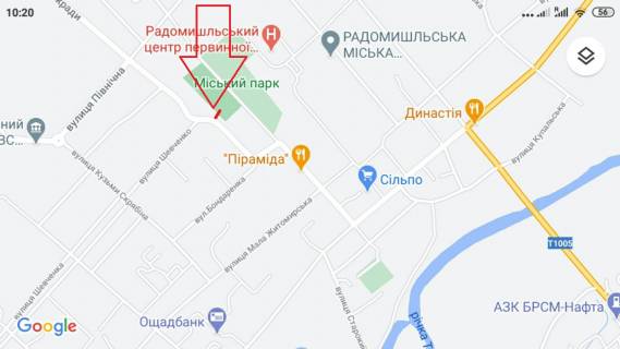 Citylight B in Zhytomyr RADOMISL'̱ muzicna skola,c.park, stadion, bazar. Z centru A scheme