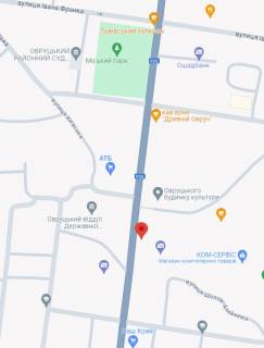 Билборд A в Овруч ОВРУЧ вулиця Тараса Шевченка, Шевченко 42, АТБ центр міста схема