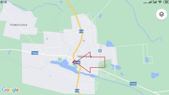 Билборд B в Черняхове ЧЕРНЯХІВ. Вул. Володимирська 2. центр, универмаг, маркети"КВАРА""ТРЕШ" "БІРРЛІН", в напр. КОРОСТЕНЬ низ схема