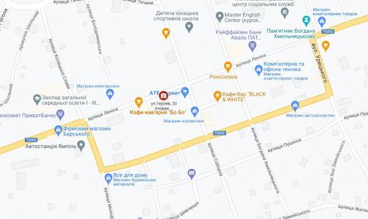 Billboard B in Mogiliv-Podilsky m. Ampil' st. Geroiv ,30  scheme