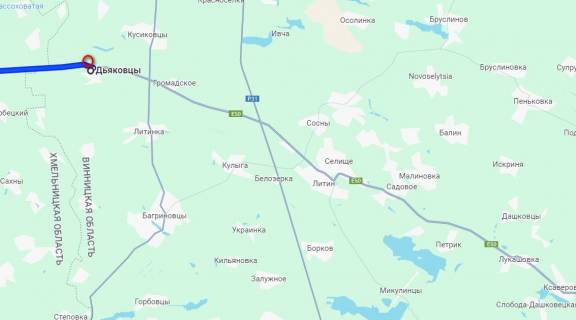 Билборд B в Виннице с. Дяківці траса вул. Центральна  напрямок в сторону  м. Хмельницький схема