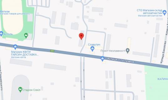 Билборд B в Гайсине, 2,5х5  м. Гайсин вул. Центральна 11 схема