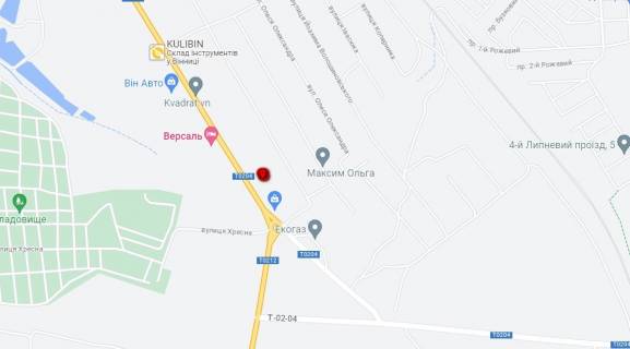 Билборд B в Виннице Тиврівське шосе с.Лука Мелешкіська виїзд схема