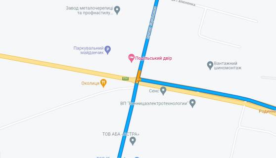 Билборд A в Виннице Хмельницьке шосе в'їзд  с. Якушенці схема
