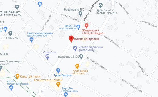 Billboard A in Zhmerynka м. Жмеринка вул. Центральна 1  (банер) scheme