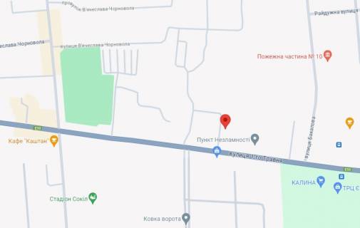 Білборд, Бігборд (Борд)  B у Гайсині, 2,5х5  м. Гайсин вул 1 Травня ,115 схема