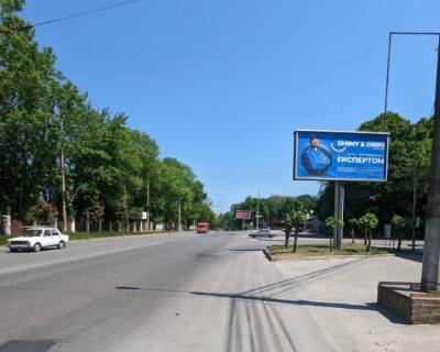 Билборд A в Виннице вул. Левка Лук'яненка  , 18а(мебельний  салон MebeLine, АЗС Shell) в центр фото 1