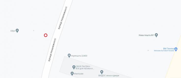 Билборд A в Калиновке м. Калинівка вул. Незалежності, 4 схема