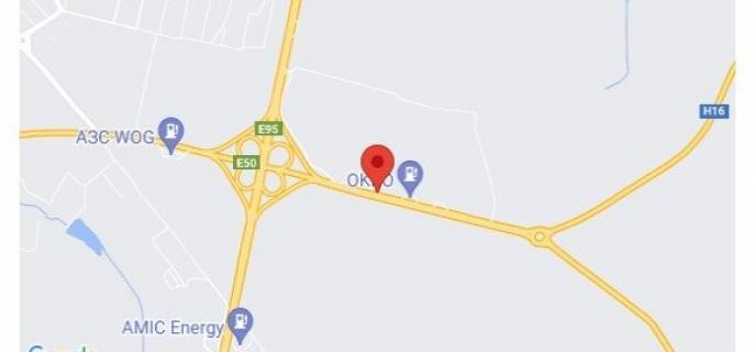 Билборд B в Виннице м. Умань траса Е50 недалеко від АЗС Brent Oil  схема