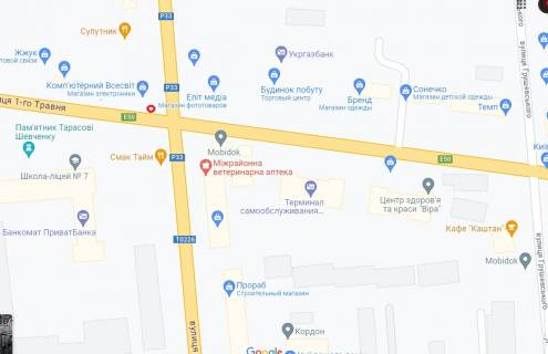 Билборд A в Гайсине м. Гайсин вул. Центральна ,63 схема