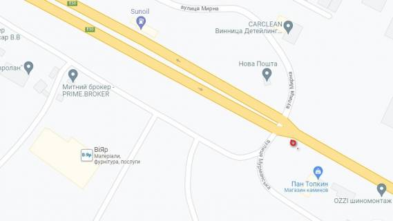 Билборд B в Виннице Хмельницьке шосе "Епіцентр " виїзд з м. Вінниця схема