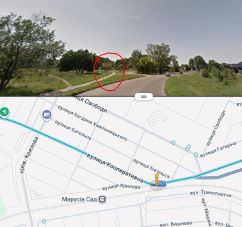 Билборд B в Лозовой, 2х3  вул. Павлоградська Зупинка Кооперативная схема