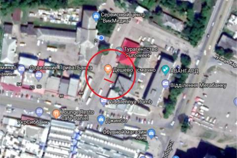 Билборд B в Лозовой, 3х6  вул. Соборна Ідеал схема