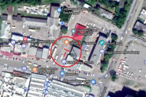 Білборд, Бігборд (Борд)  A у Лозовій, 3х6  вул. Покровська, Автостанція схема