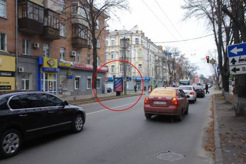 Ситилайт B в Полтаве, 1,2х1,8  Європейська вул. (Фрунзе), 47 / Юліана Матвійчук вул. (Пушкіна) фото 2