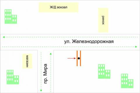Билборд A в Шепетовке, 3*6  вул. Залізнична, 81 (район З\Д вокзалу). неподалік: ринок, вокзал (від центру) схема