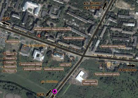 Billboard B in Khmelnitsky, 3*6  st.Svobodi, most cerez r.P.Bug. nepodalik: avtosalon "Nissan" (centr) scheme