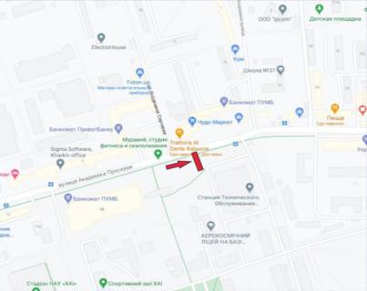 Білборд, Бігборд (Борд)  A у Харкові, 6х3м  Академіка Проскури вул. + Академіка Сергеєва вул. схема