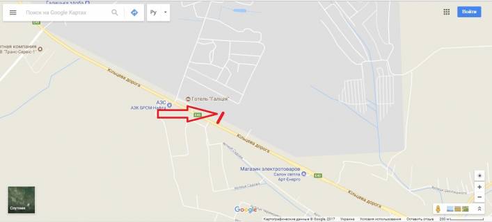 Билборд B в Сокольниках, 3х6  Західний обхід м. Львова, км 10+350 ліворуч схема